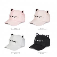 Mujers Girls Fashion Cute Cat Ears Pearl Baseball Cap Visor Hat Snapback  eb-36321228